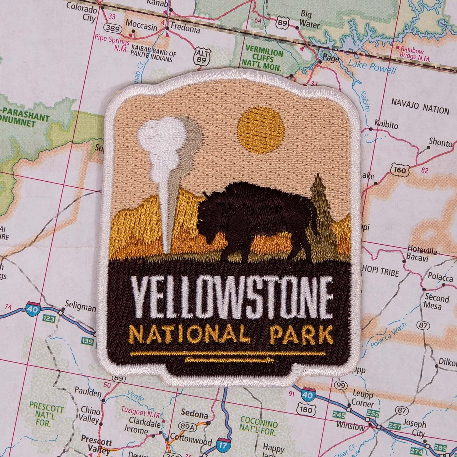 Yellowstone National Park Patch – Iron on Travel Badge – Yellowstone Souvenir –