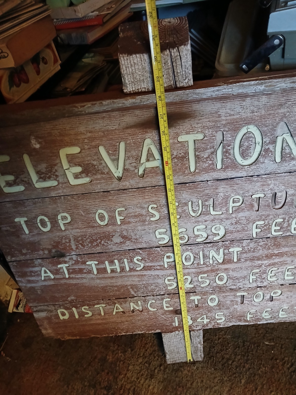 Orginal Vintage Mount Rushmore Elevations Wood Sign Black Hills South Dakota