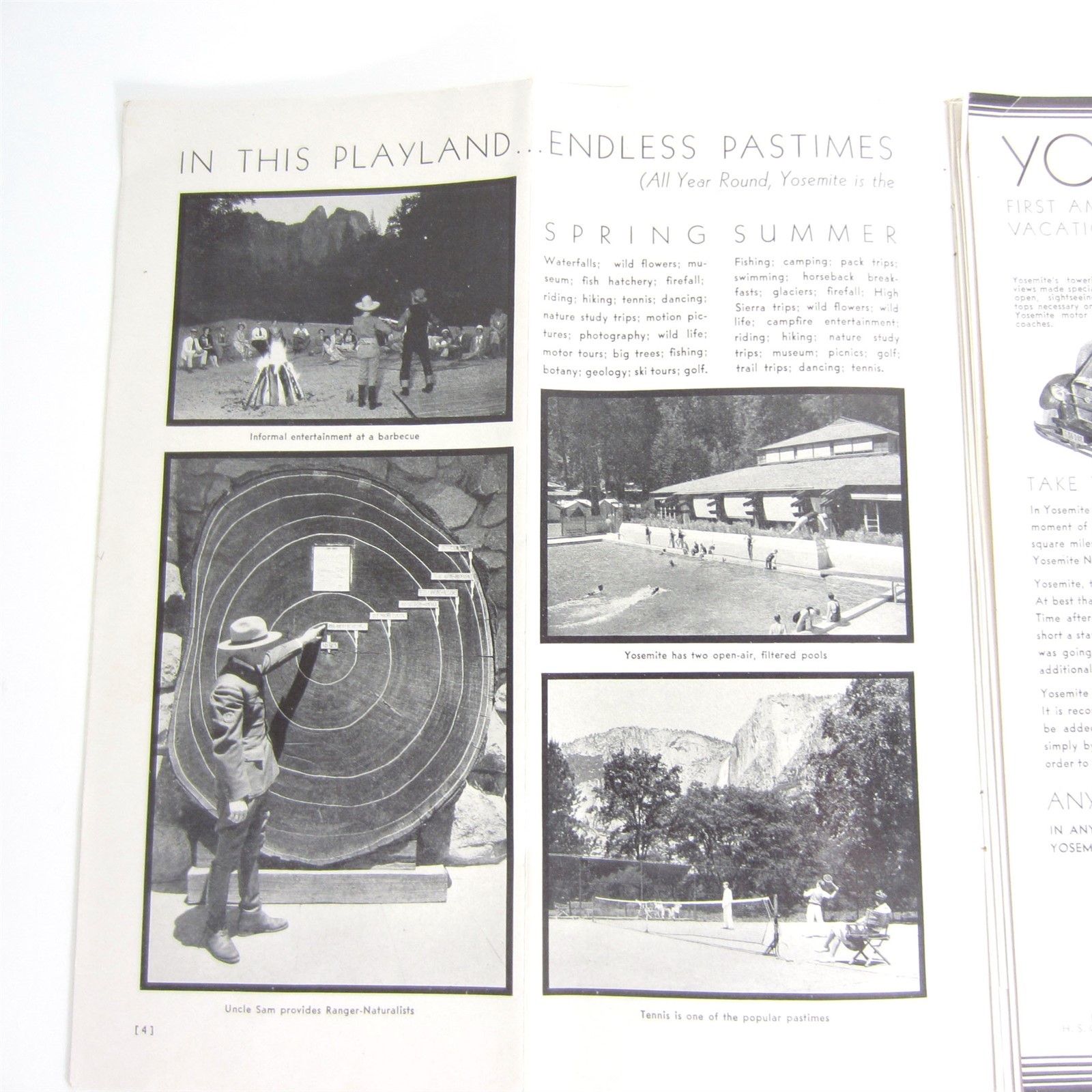 Yosemite and Its Big Trees 1932-33 Travel Brochure Map California National Park