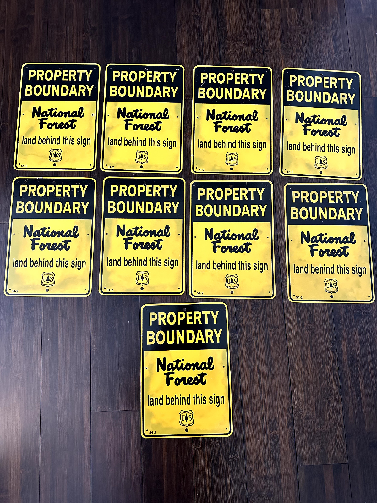 Vintage US Forest Service National Park Property Boundary Sign