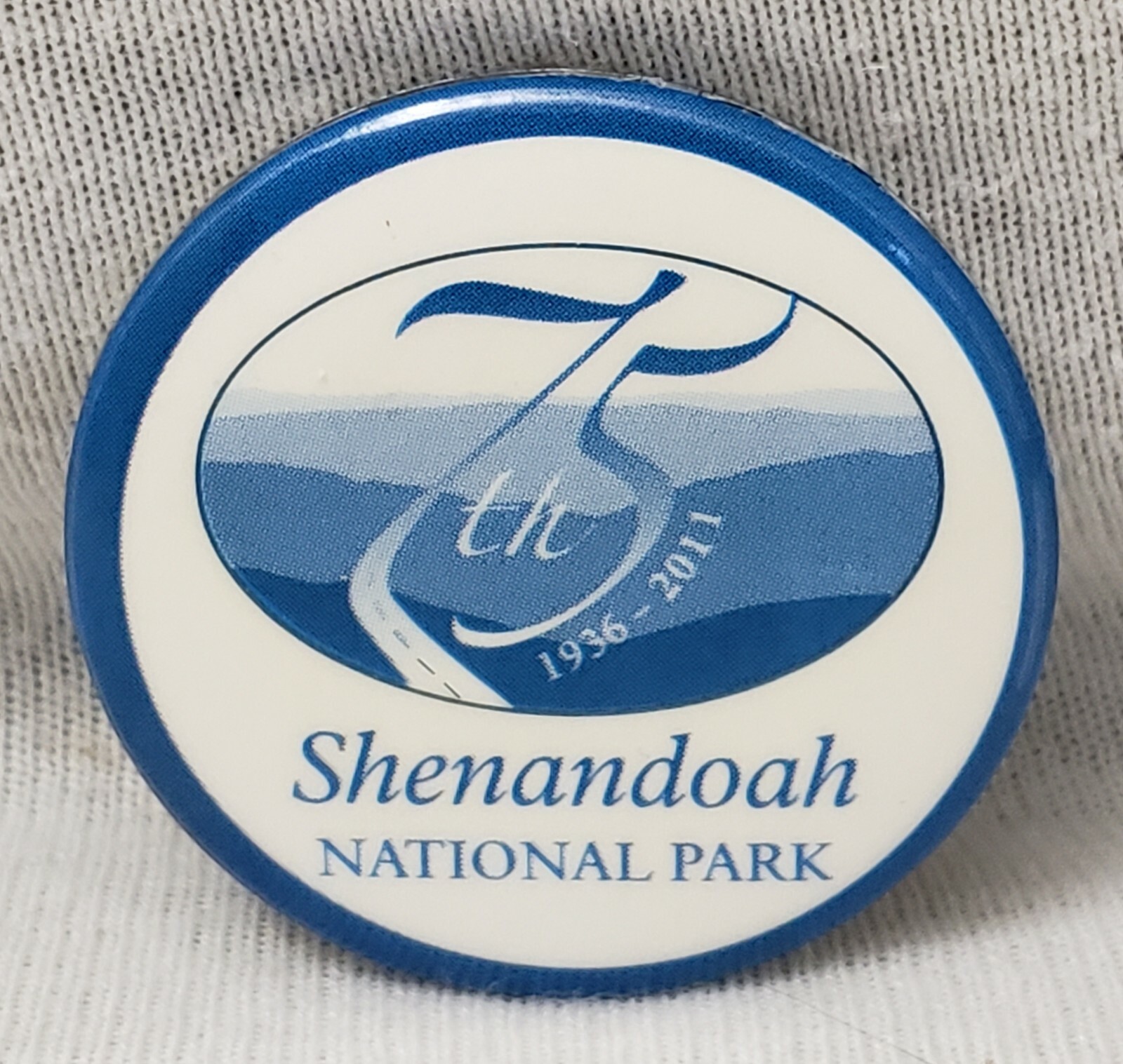 Shenandoah National Park 75th Anniversary Pin 1936 2011 Virginia Blue Ridge Mtns