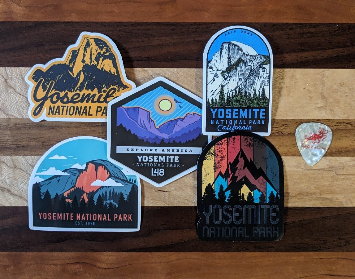 LARGE Yosemite National Park Set Of 5 Sticker Decal 4″