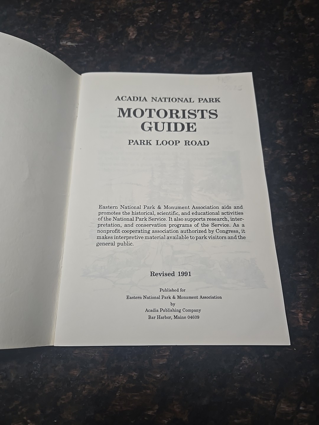 Acadia National Park Motorist Guide Park Loop Road Maine 1996 Vintage Booklet US