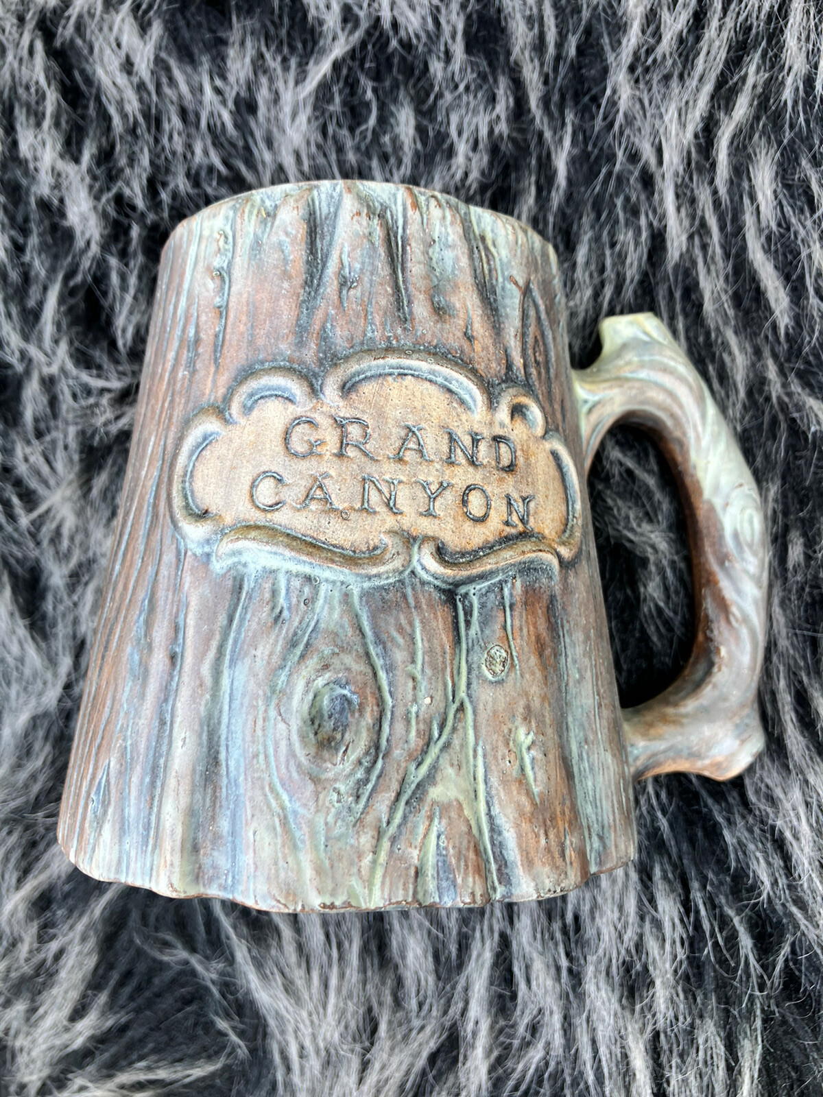 Grand Canyon Coffee Mug Tree Trunk Bark Ceramic Brown