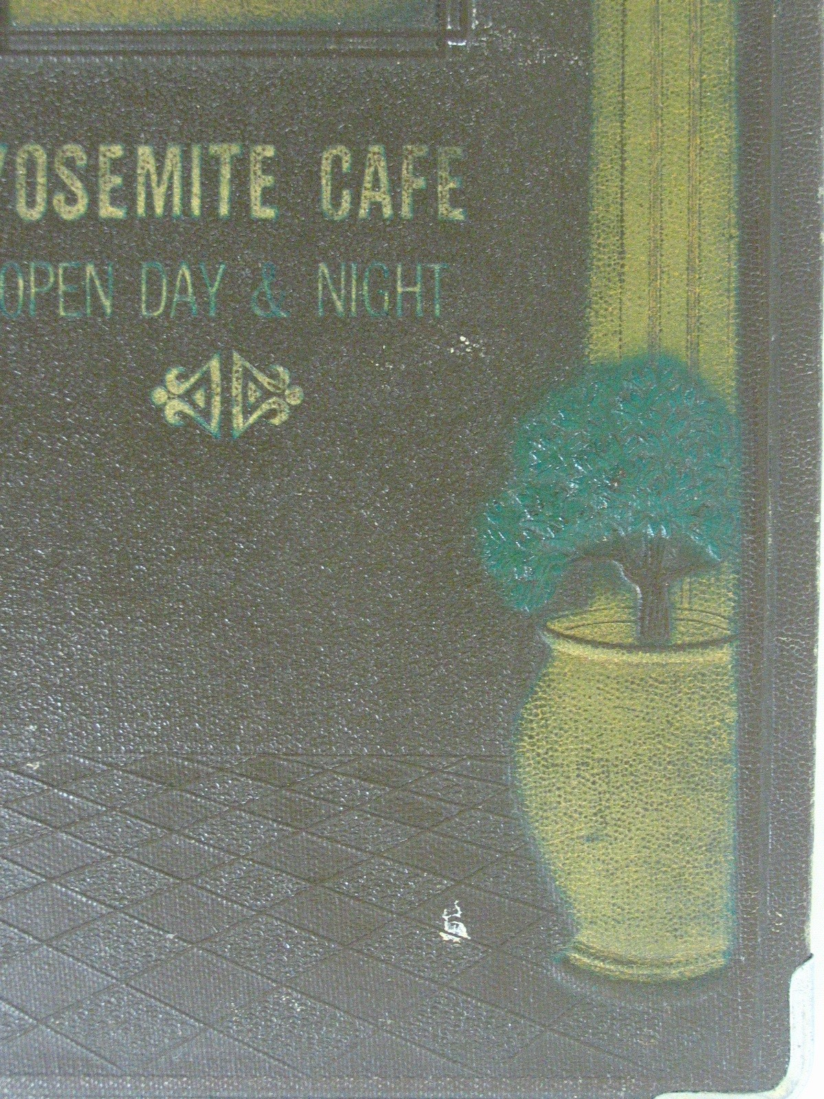 Vintage/Antique Yosemite Park Caffee Breakfast Dinner Menu Leather Cover