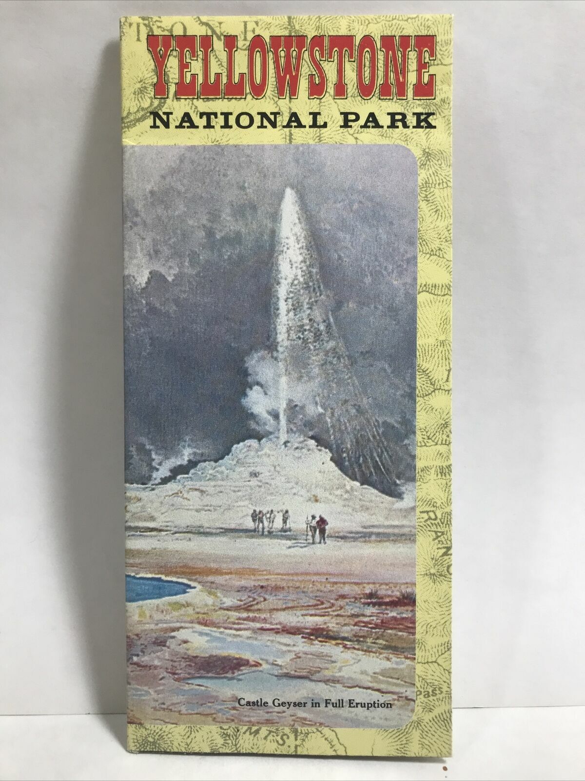 1967 YELLOWSTONE NATIONAL PARK Highway Road Map Guide THOMAS MORAN PAINTINGS