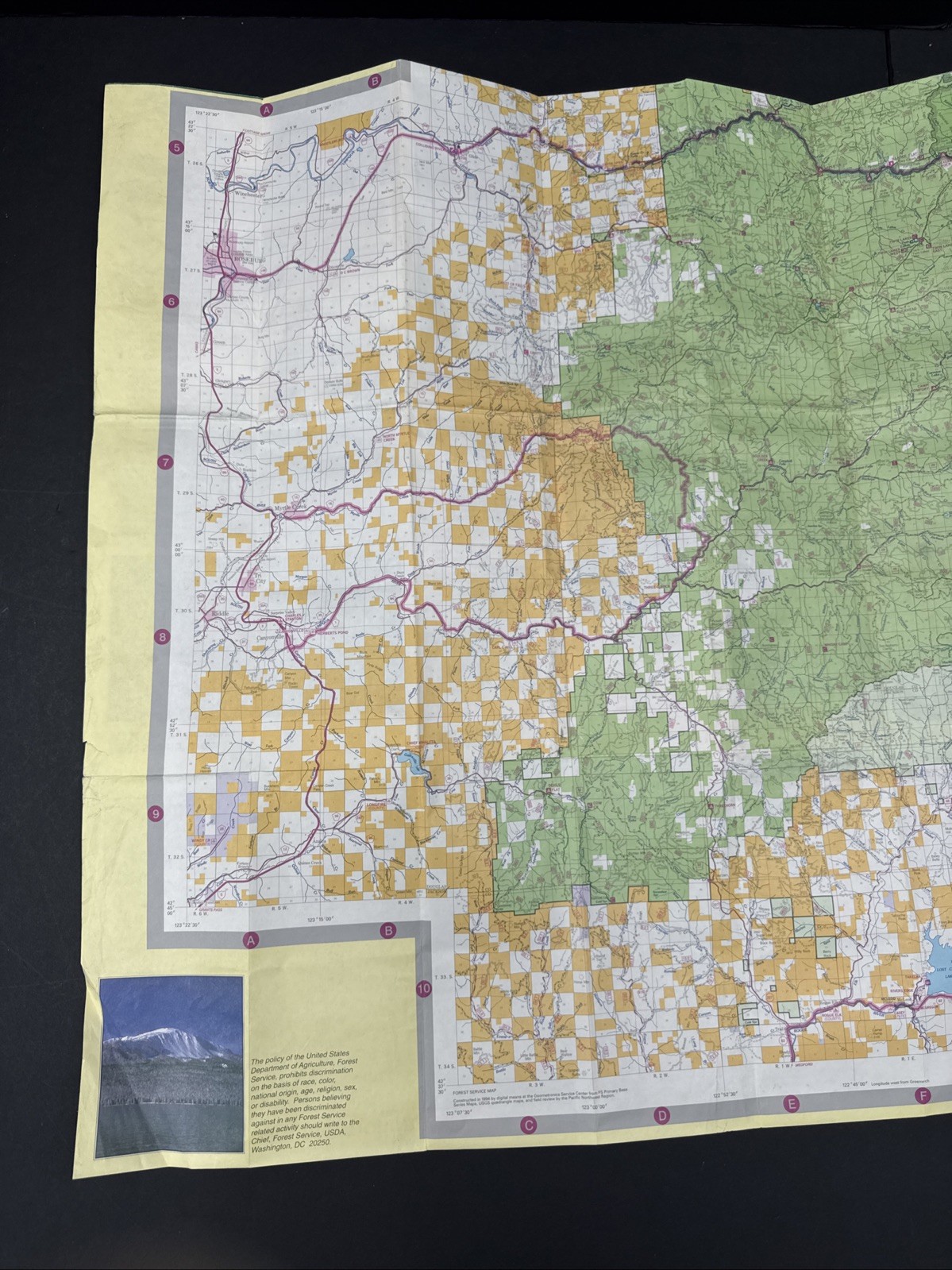 National Forest Map – Umpqua Oregon 1995 Recreation Guide