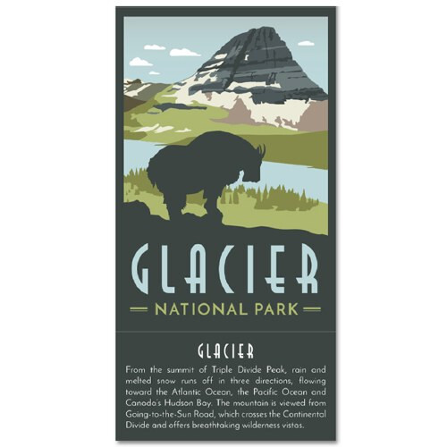 Trailblazer Collection Series Glacier National Park Collectible Vinyl Sticker