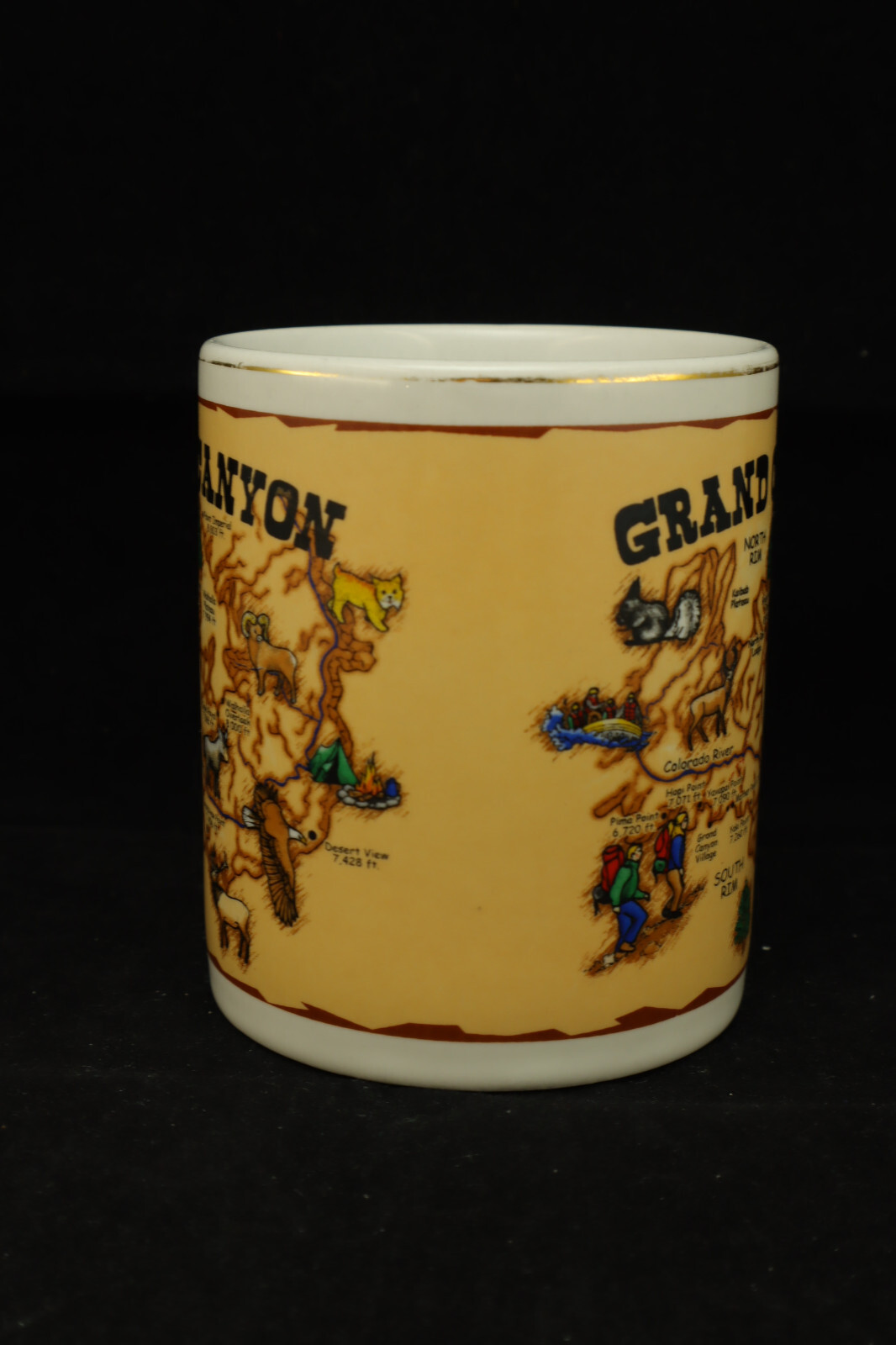 Grand Canyon National Park Elevation Map 3.75” Ceramic Coffee Mug