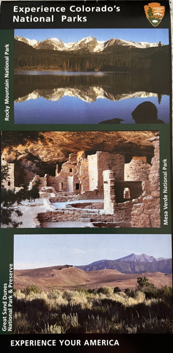 New EXPERIENCE COLORADO’S NP NATIONAL PARK SERVICE UNIGRID BROCHURE/MAP #B