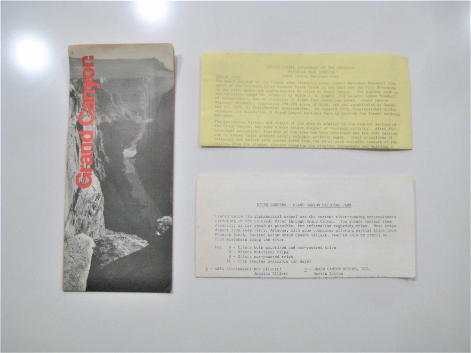 Vintage Grand Canyon National Park Brochure Pamphlet & Flyers, FREE SHIPPING
