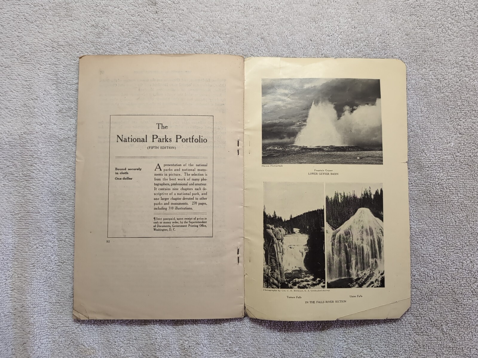 1930 Yellowstone National Park Circular Wyoming Department Interior Foldout Map