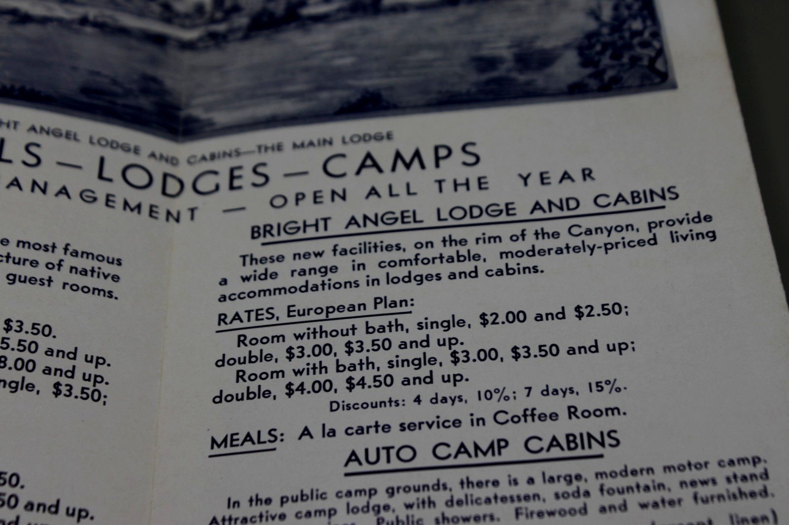 Grand Canyon National Park Travel Brochure EL Tovar Hotel