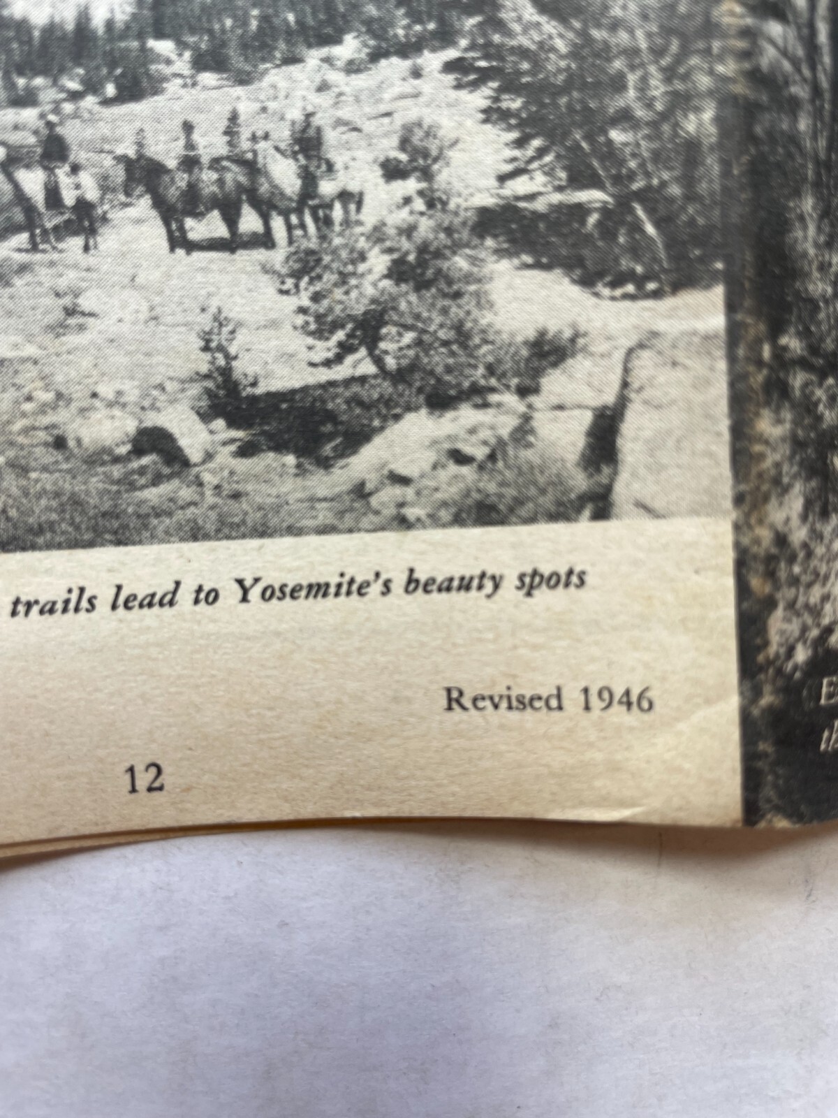 1946 Yosemite Park Entrance Guide w/ Map and Facilities