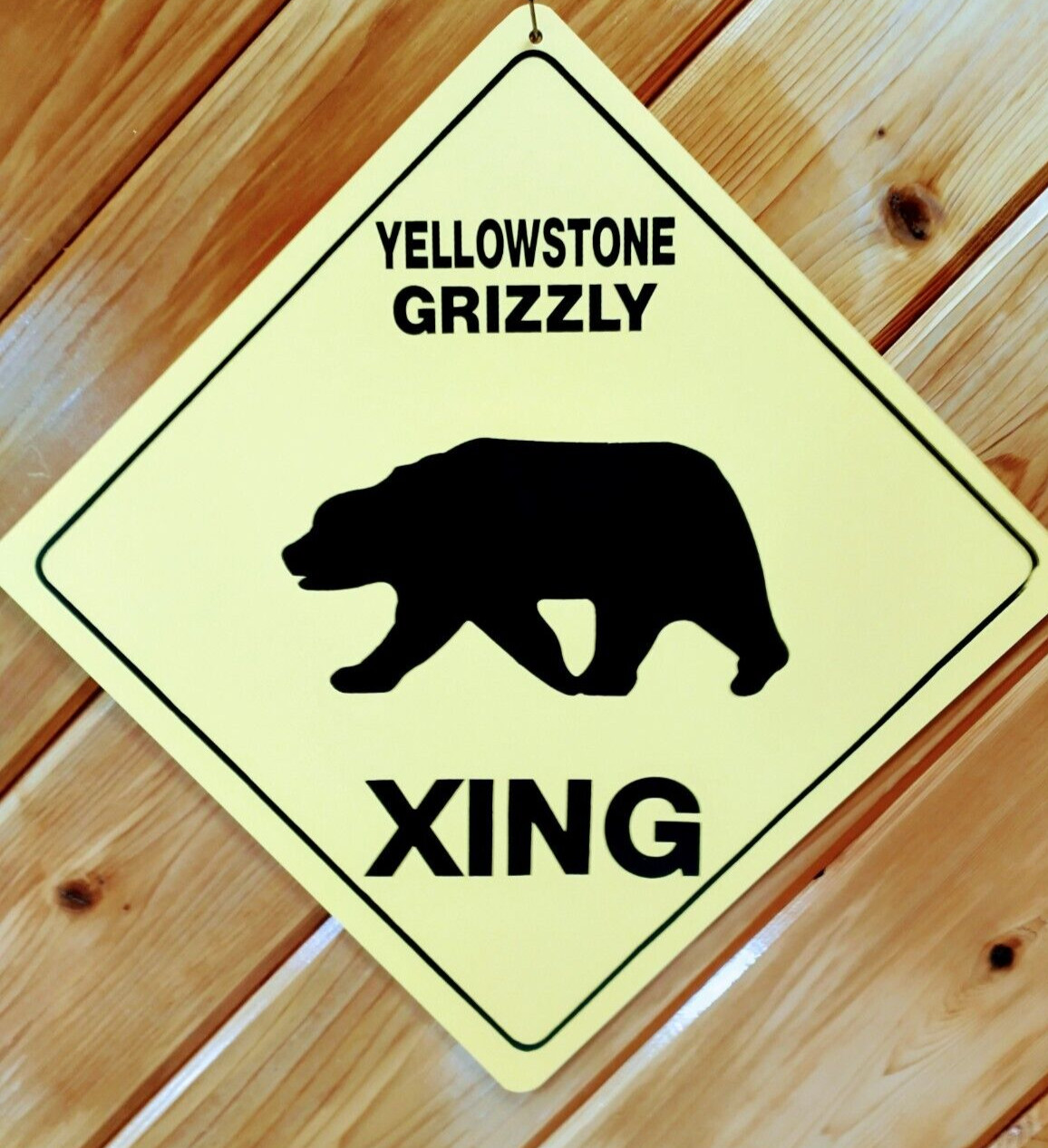 YELLOWSTONE Park GRIZZLY Bear STREET CROSSING SIGN