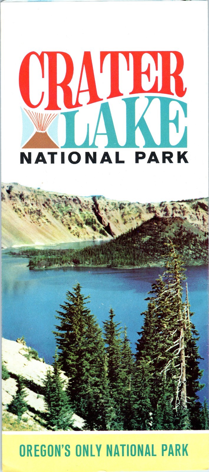 Crater Lake National Park Visitor Info 1975 Oregon Pamphlet Folded