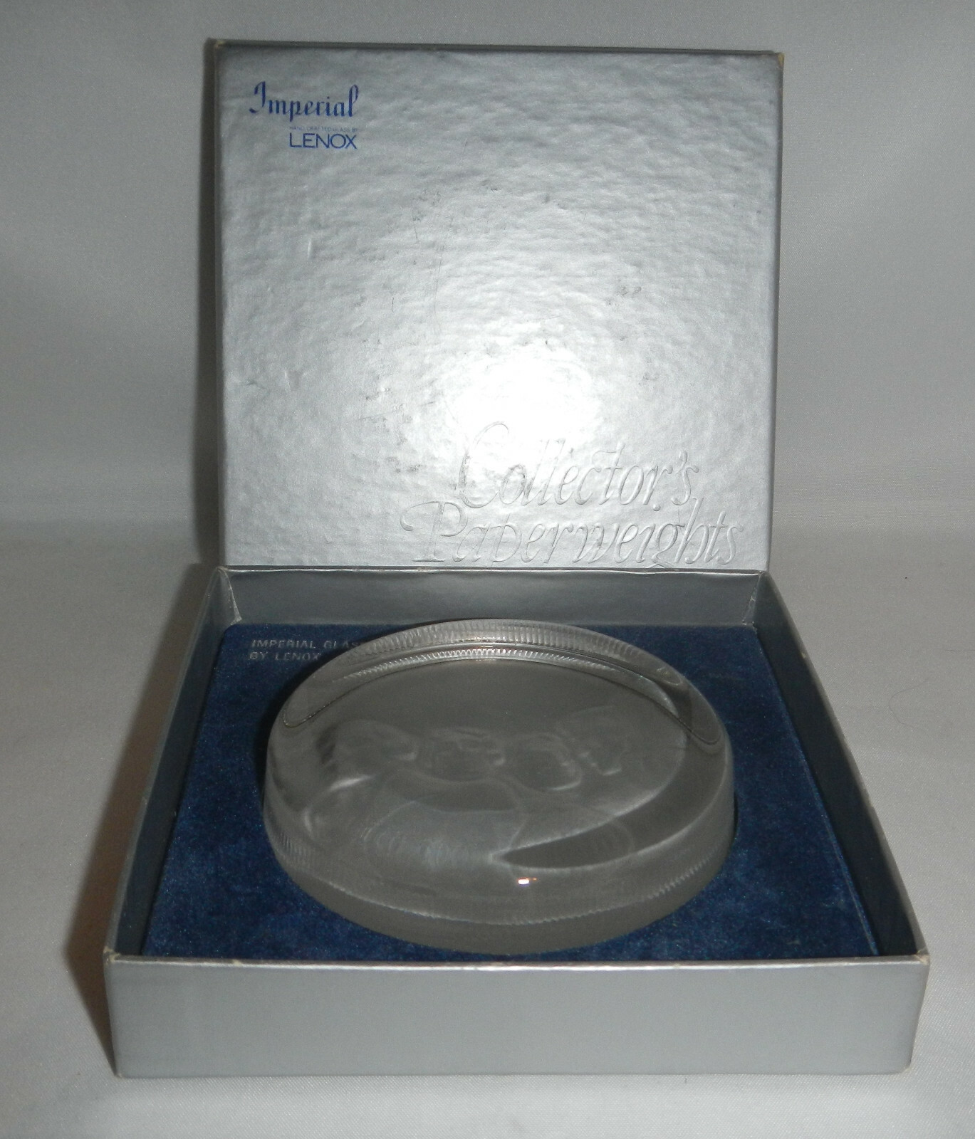 MIB Imperial Hand Crafted Glass Lenox Collectors Paperweight Mt Mount Rushmore