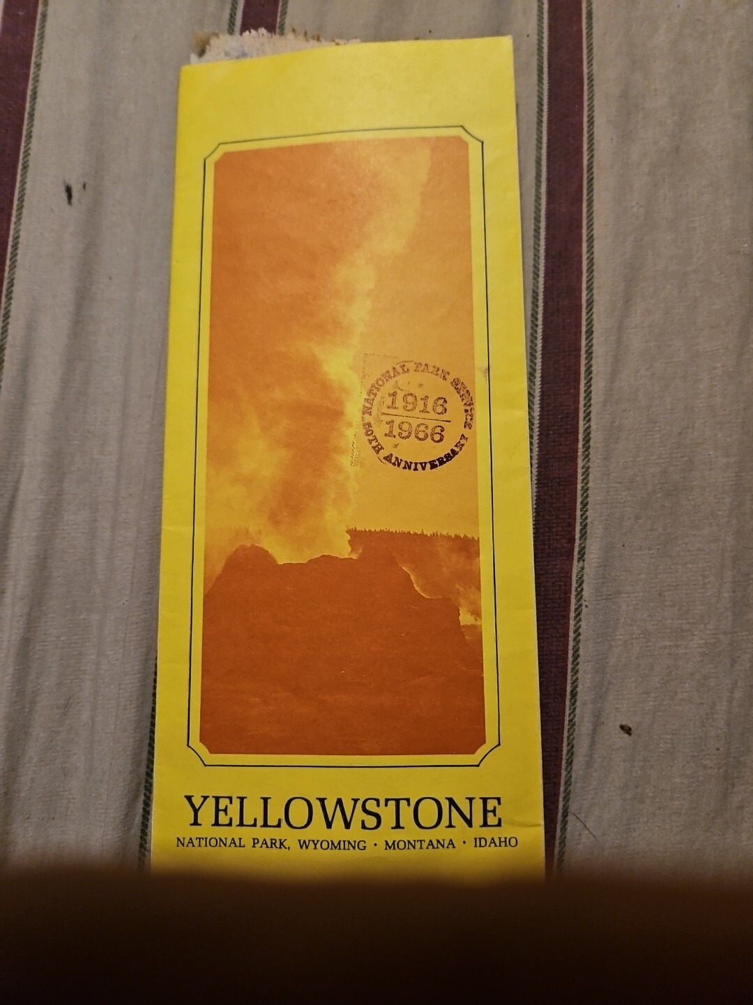 Vintage 1966 YELLOWSTONE National Park Map 50th Anniversary NPS Color Wyoming