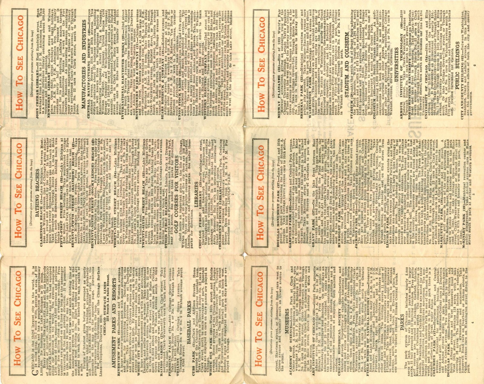 2 Chicago Maps – Surface Lines – 1925 – New Street Number Map (Pocket) Undated?