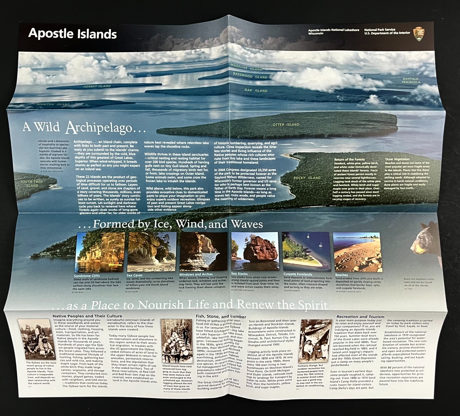 2015 Apostle Islands National Lakeshore Wisconsin NPS Travel Guide Brochure Map