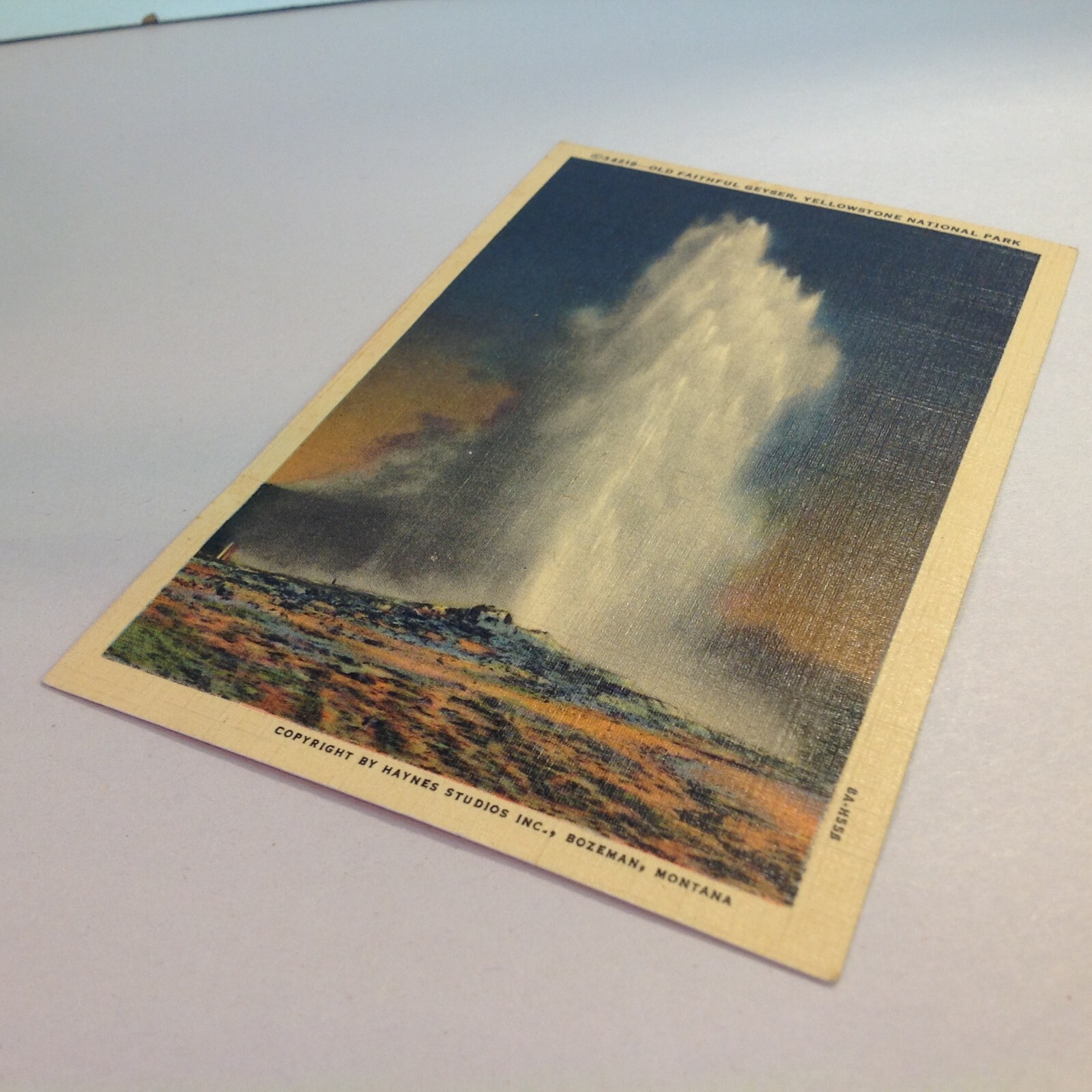 Vintage Souvenir Postcard Old Faithful Geyser Yellowstone National Park Image