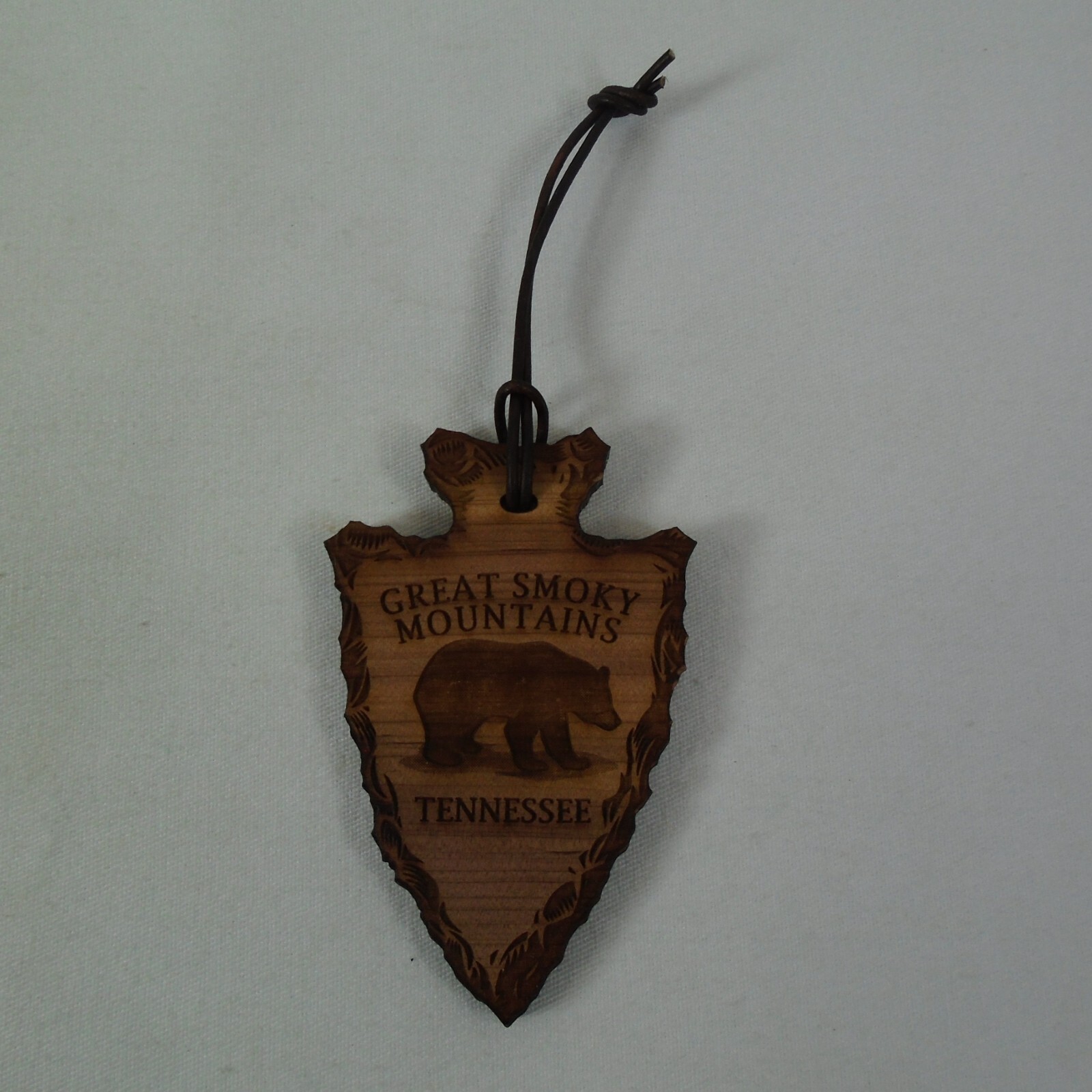 Great Smoky Mountain Tennessee Black Bear Red Cedar Wood Christmas Ornament