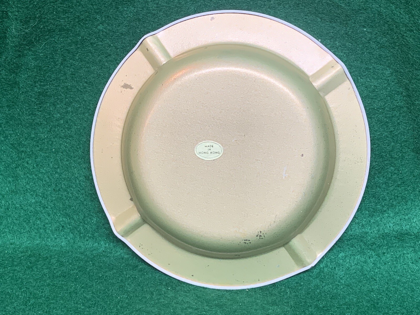 Vintage 5 1/2” Metal Tin Yellowstone National Park Souvenir Ashtray Hong Kong