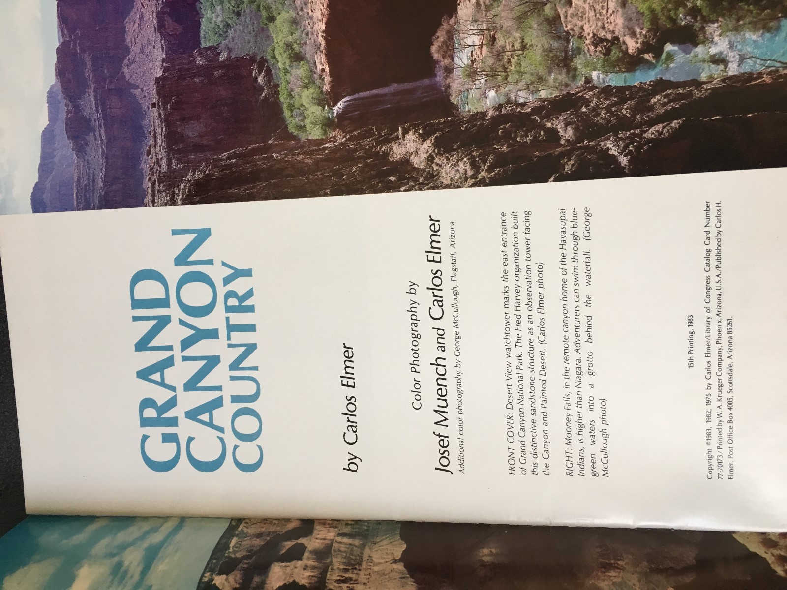 GRAND CANYON COUNTRY by Carlos Elmer 1983 Softcover Great