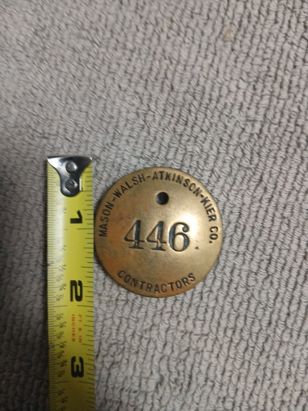 1930s Mason Walsh Atkinson Kier Co Employee Contractor Badge – Grand Coulee Dam