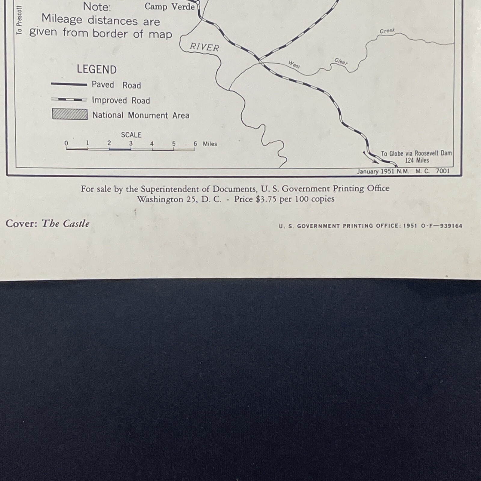 Vtg 1951 Montezuma Castle National Monument Brochure Pamphlet