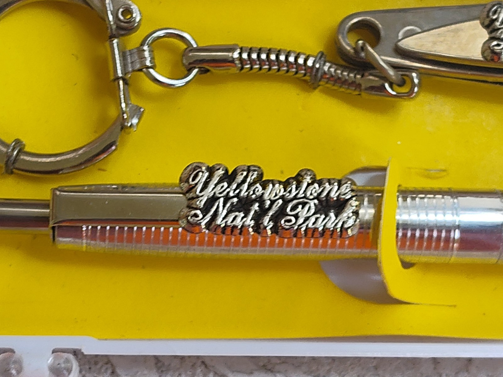Vintage Yellowstone National Park Souvenir Set Pen Nail Clippers