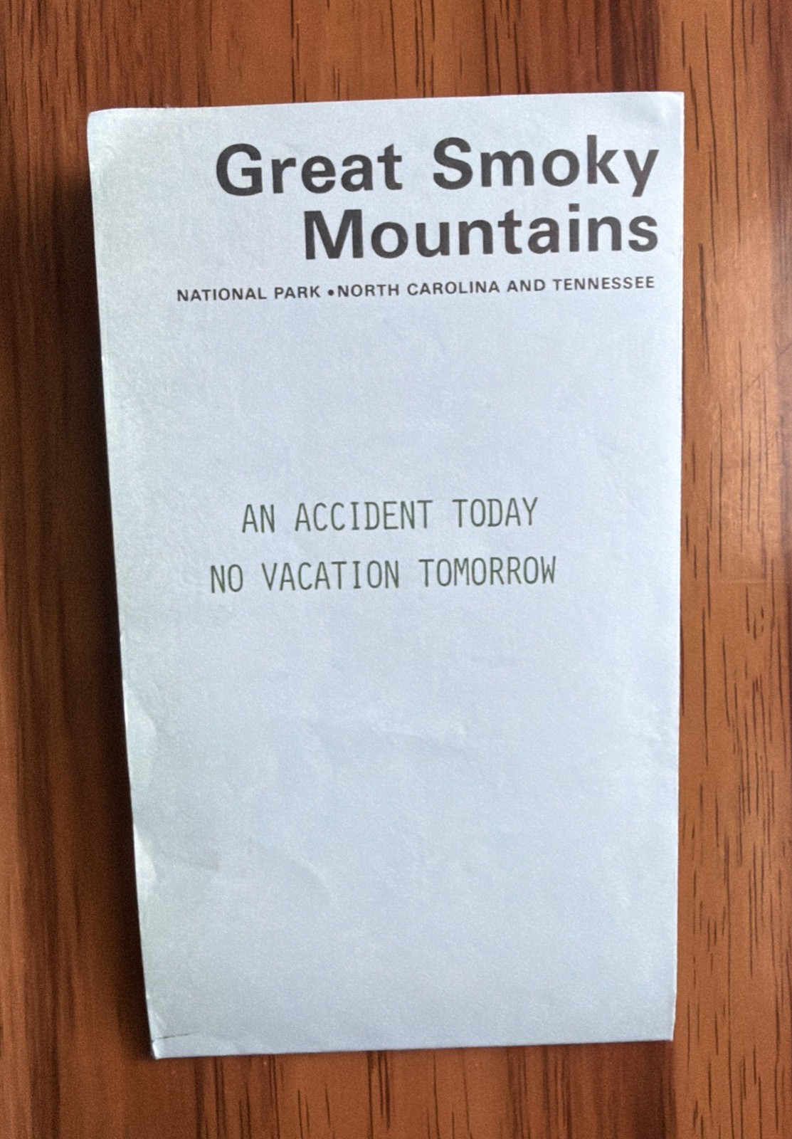 1971 Dept. of the Interior GREAT SMOKY MOUNTAINS NATIONAL PARK Map / Brochure