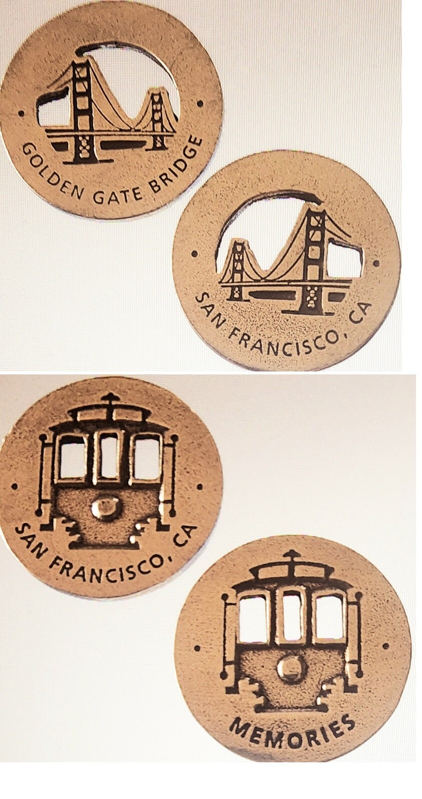 CIRCA 2012 SAN FRANCISCO MEMORIES SET – NATIONAL PARK TYPE DIE CUT TOKEN