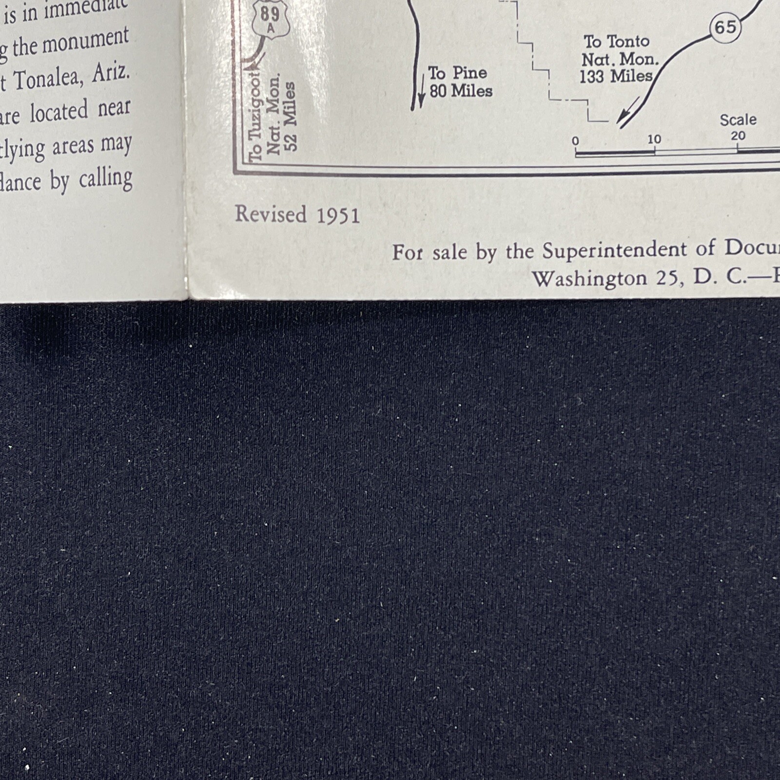 Vintage 1951 Navajo National Monument Brochure Pamphlet Map Guide Info booklet