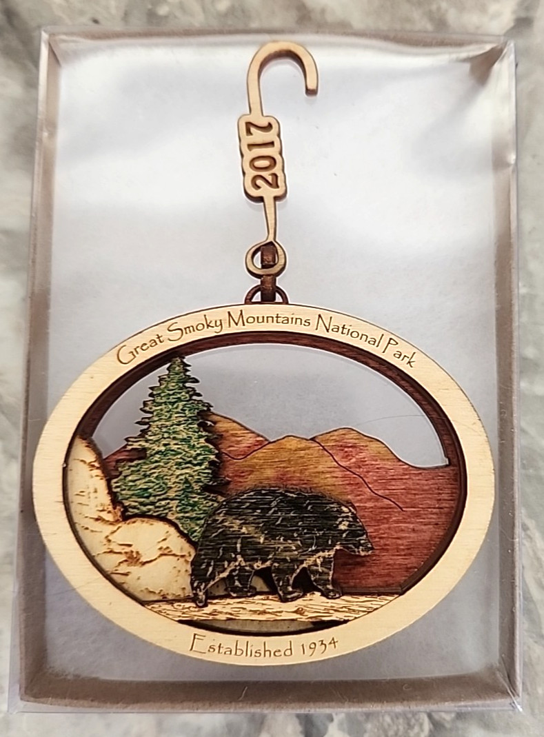 Great Smoky Mountains National Park Wood Christmas Ornament Tim Weberding Bear