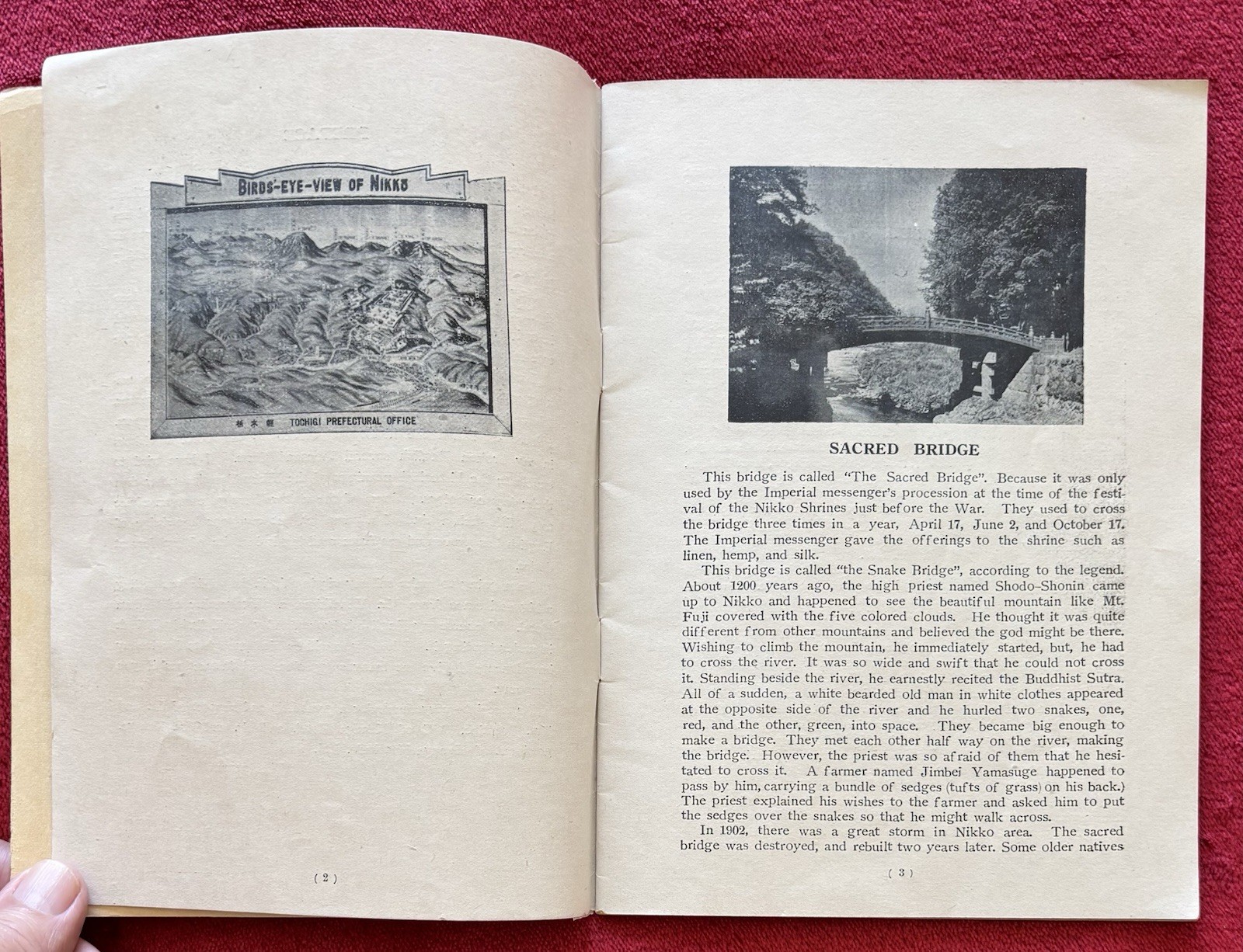 1951 HISTORY OF NIKKO JAPAN – NATIONAL PARK MAP & MAMPEI HOTEL MENU – KARUIZAWA