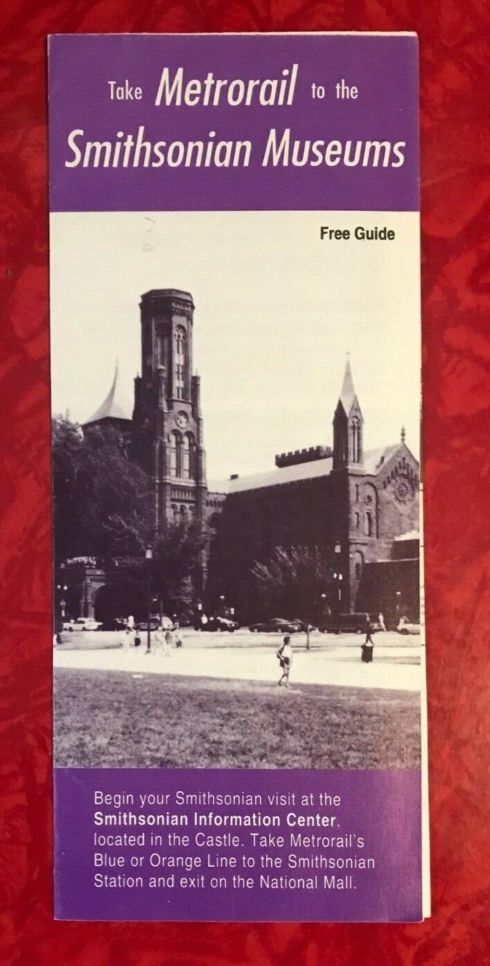 WASHINGTON D.C. SMITHSONIAN MUSEUMS METRO SYSTEM 12-PAGE GUIDE 1994