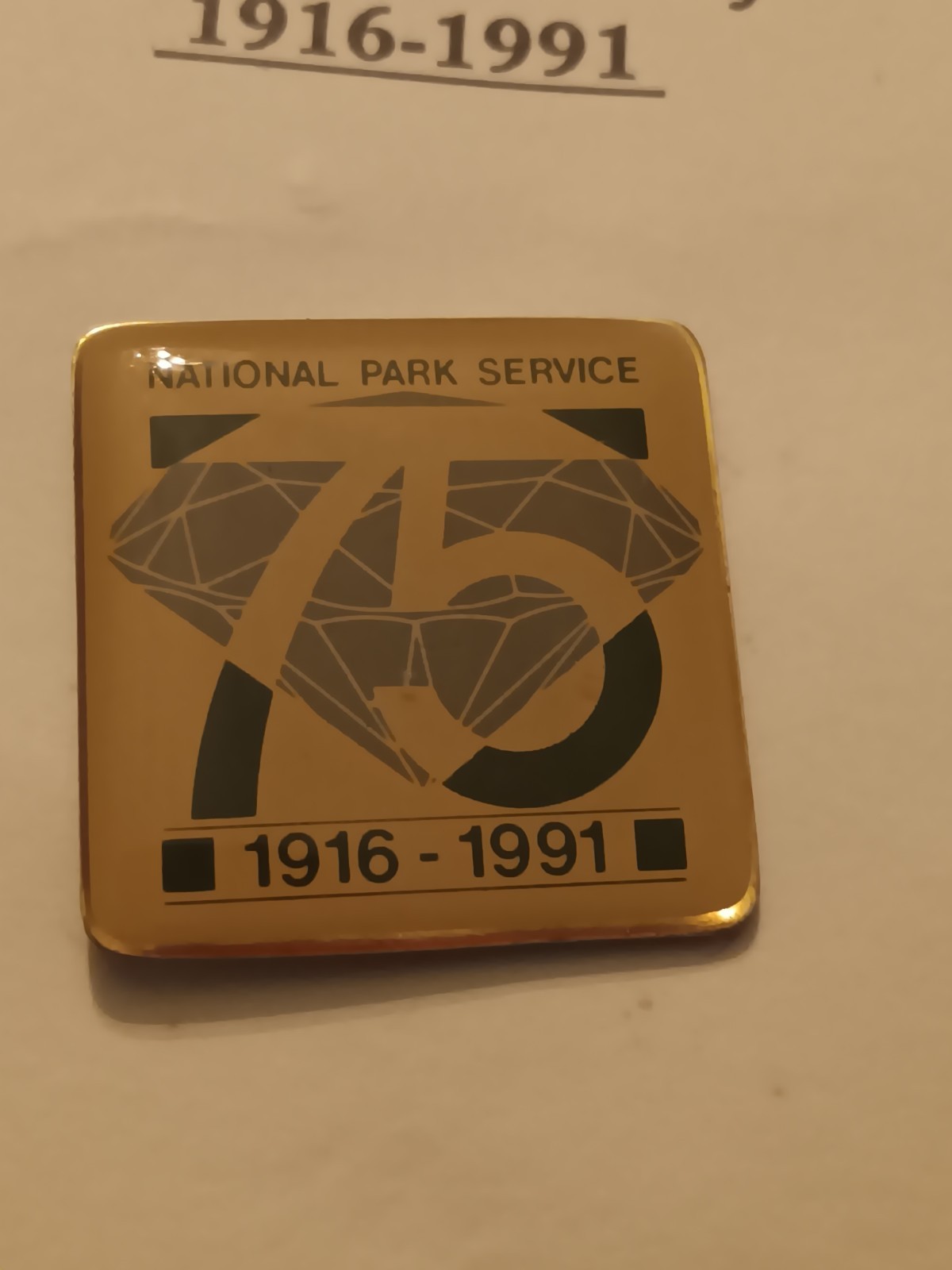 Vintage National Park Service 1916-1991 75th Anniversary Lapel Pin (26-520)