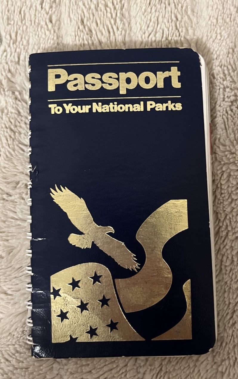 Vintage Passport Book Personalized with 51 National Parks Stamps with Notes
