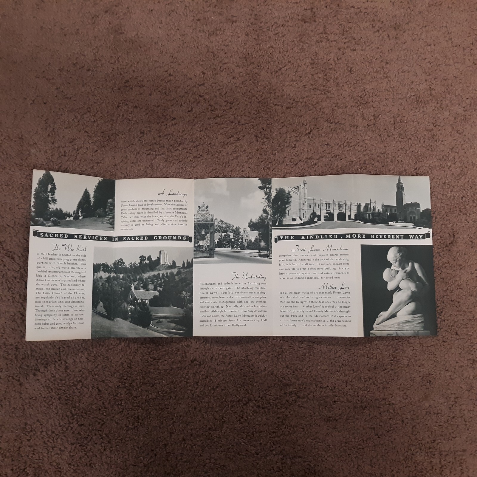 1938 Forest Lawn Memorial Park Glendale California Brochure