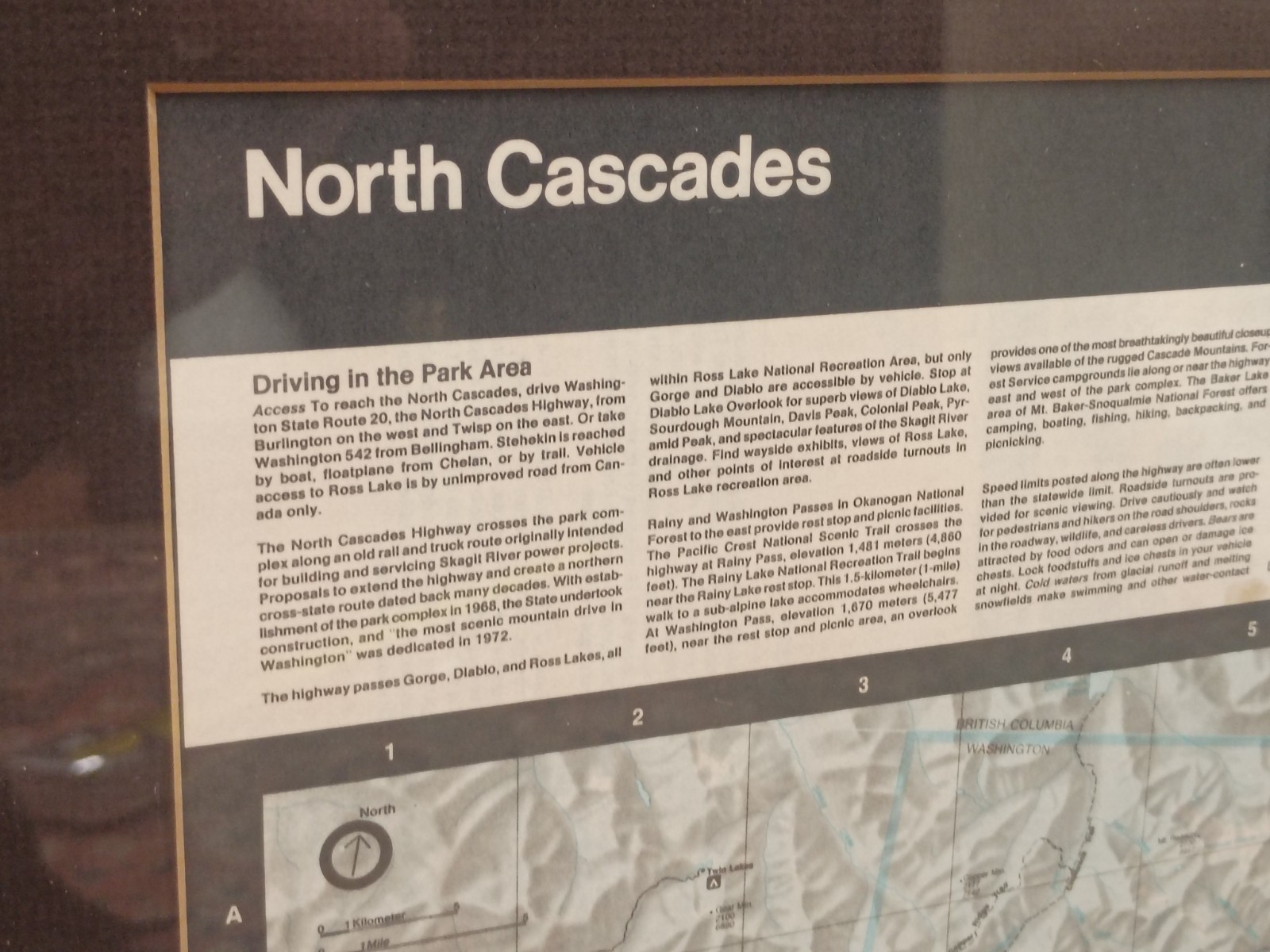 North Cascades National Park Framed Relief Map Vintage Topographic Wall Art…