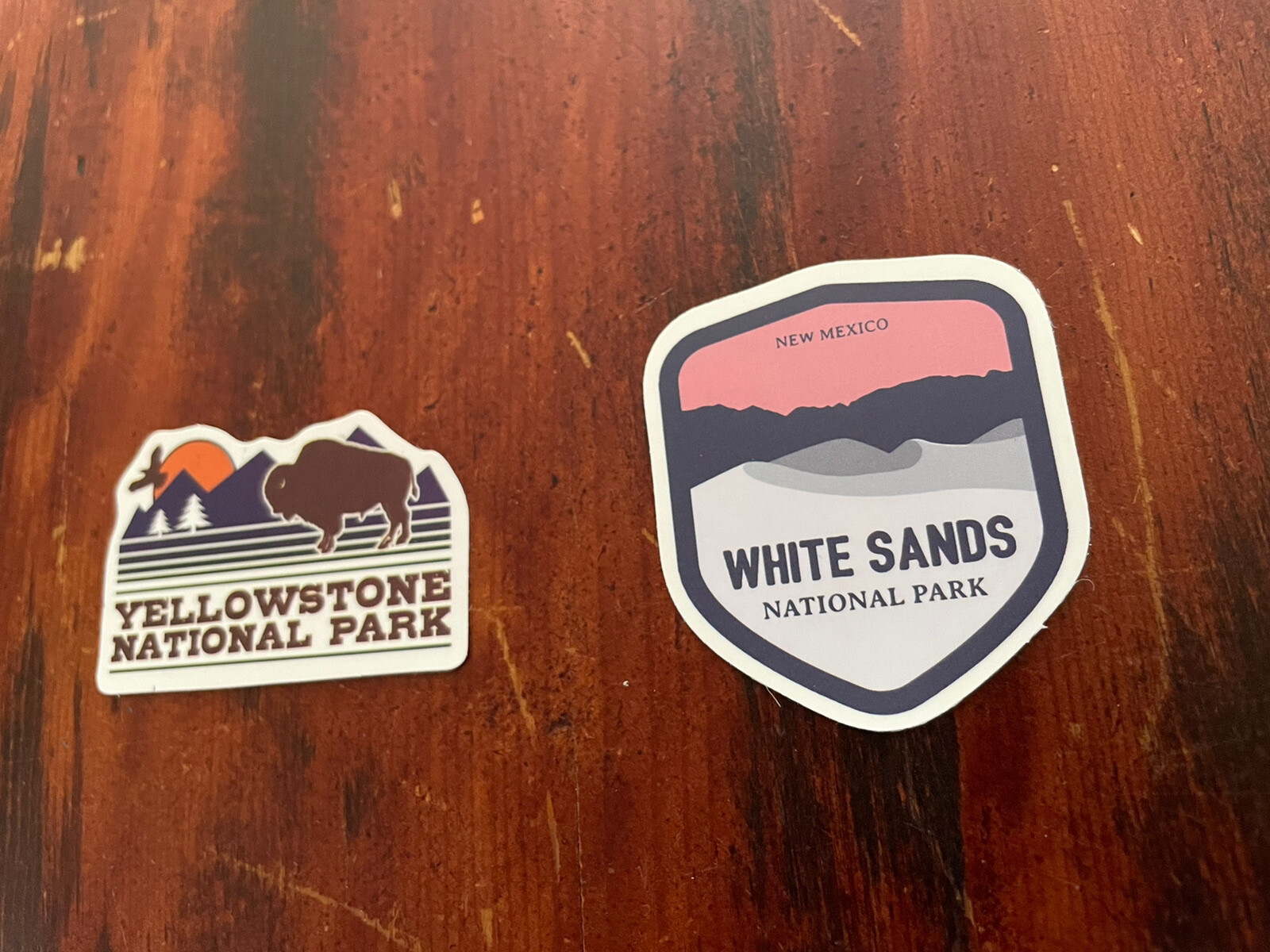 2 Piece White Sands & Yellowstone National Park Outdoor Wilderness Sticker Decal