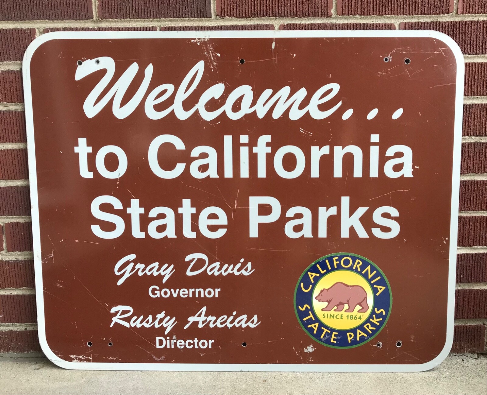 Welcome to California State Parks Metal Sign Governor Gray Davis SO-CAL GAS OIL