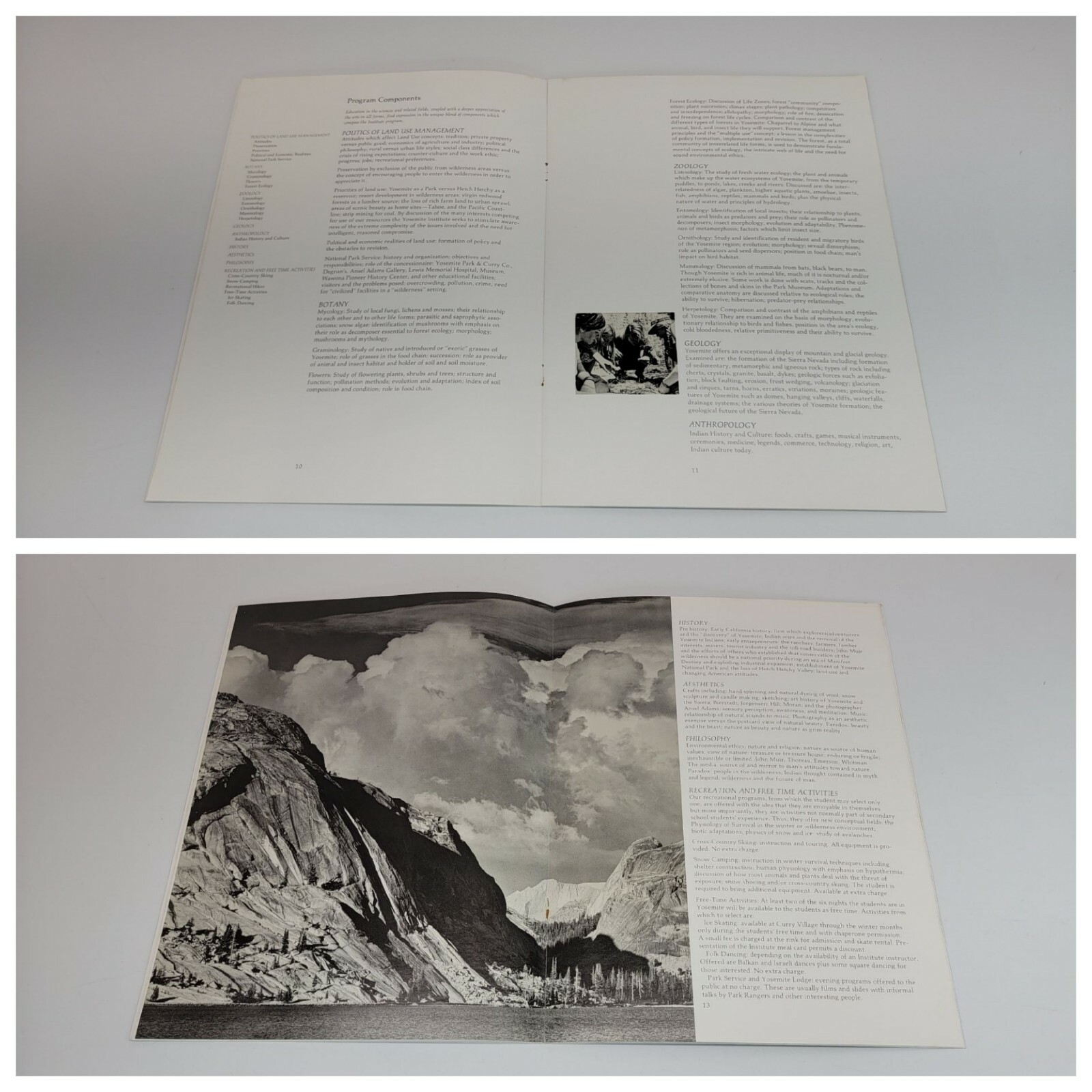 1975 Vintage Yosemite Institute Catalog / Brochure – National Park – Ansel Adams