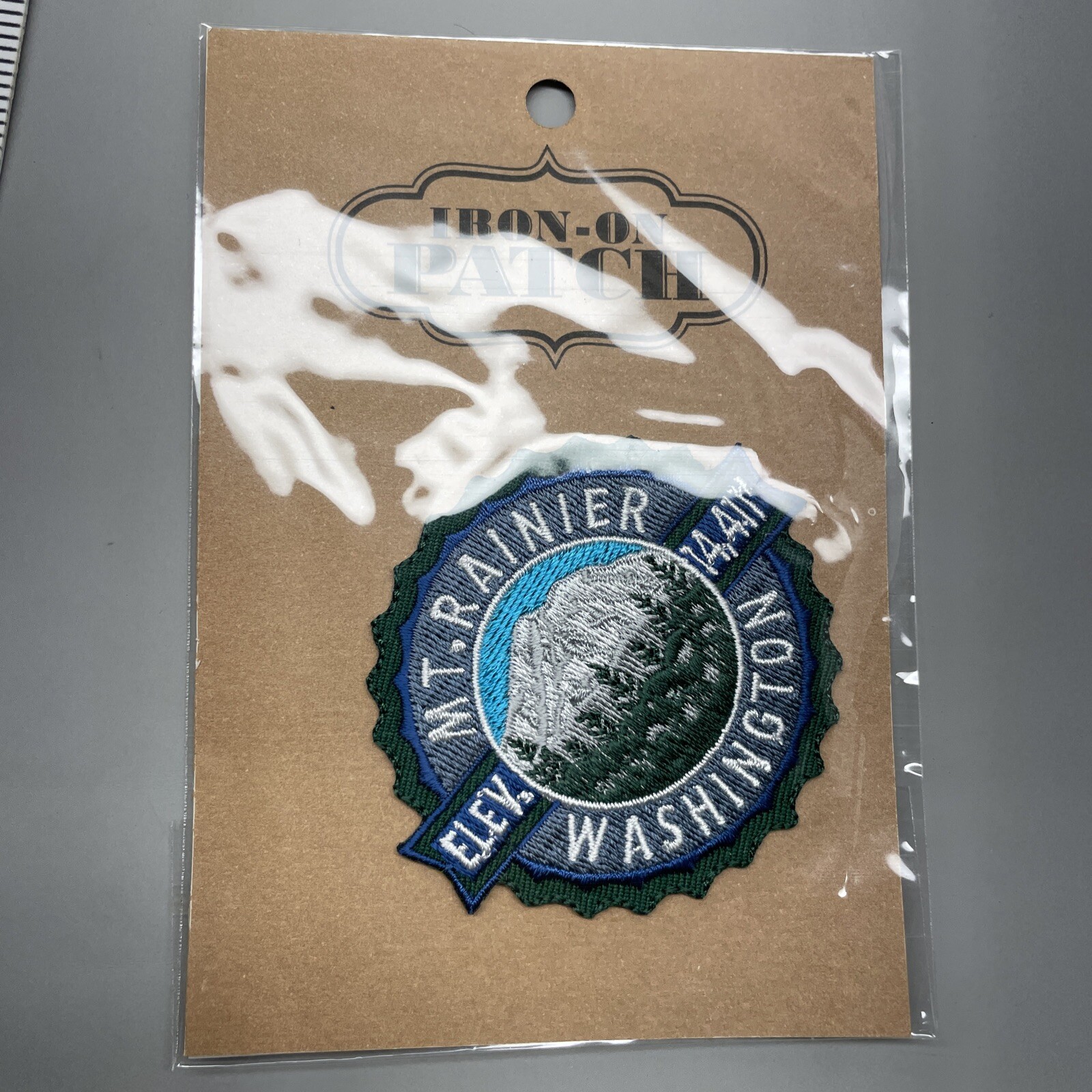NIP Mt. Rainier National Park Washington Souvenir Round Blue Embroidered Patch