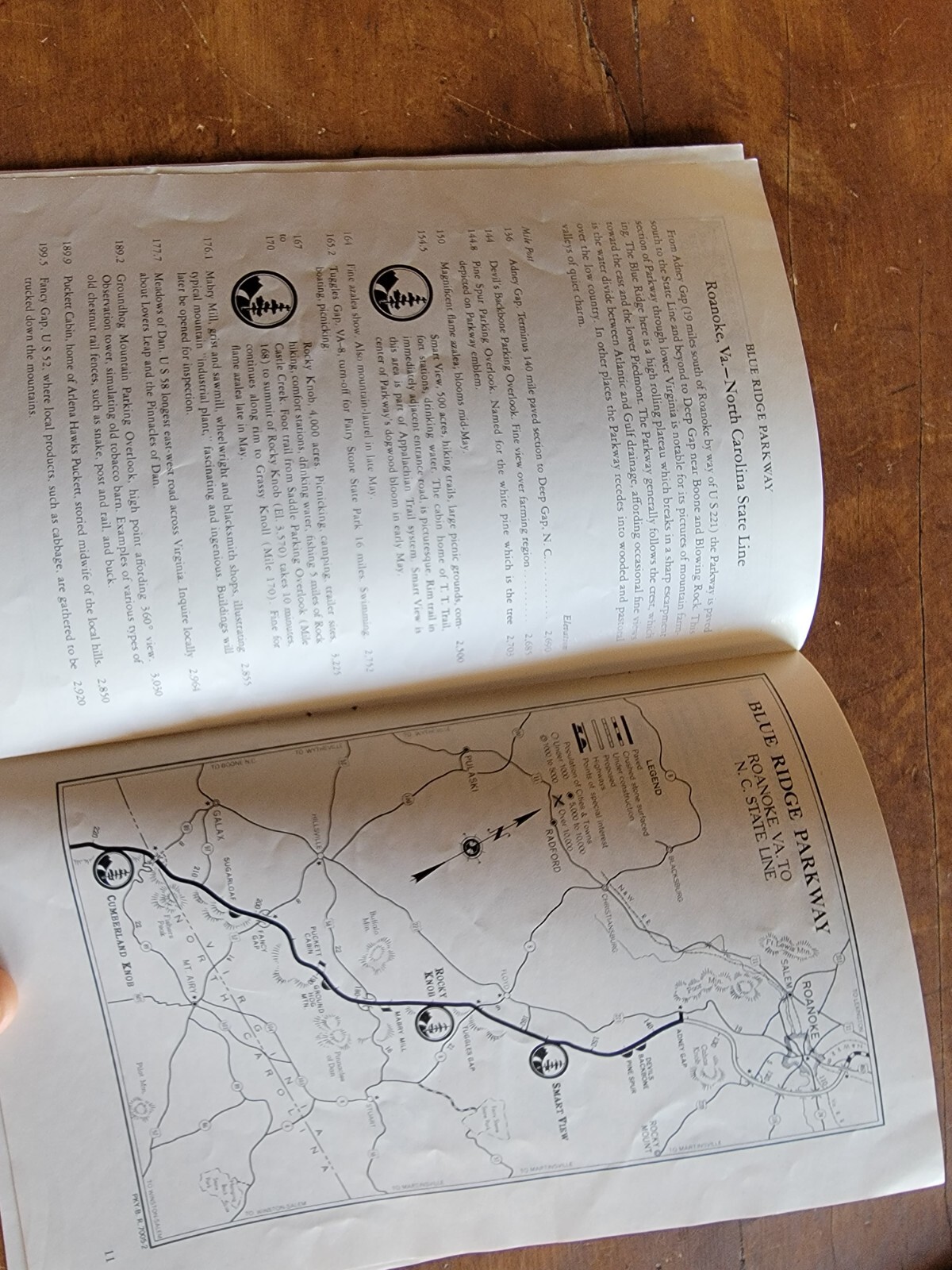 Blue Ridge Parkway, Virgina/North Carolina VINTAGE 1949 Travel Map/Brochure