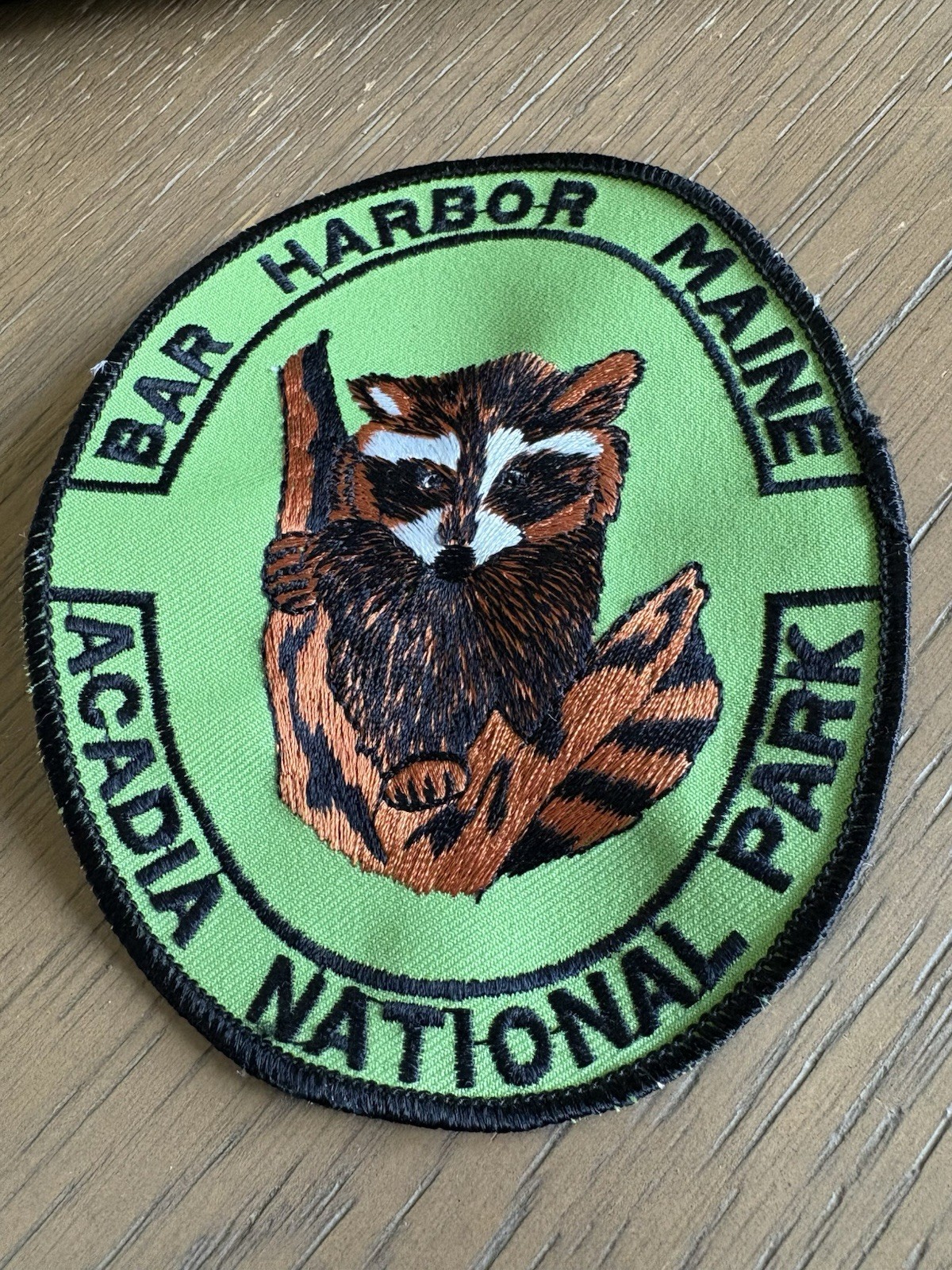 Bar Harbor Maine Acadia National Park Raccoon Patch Green 5×4”