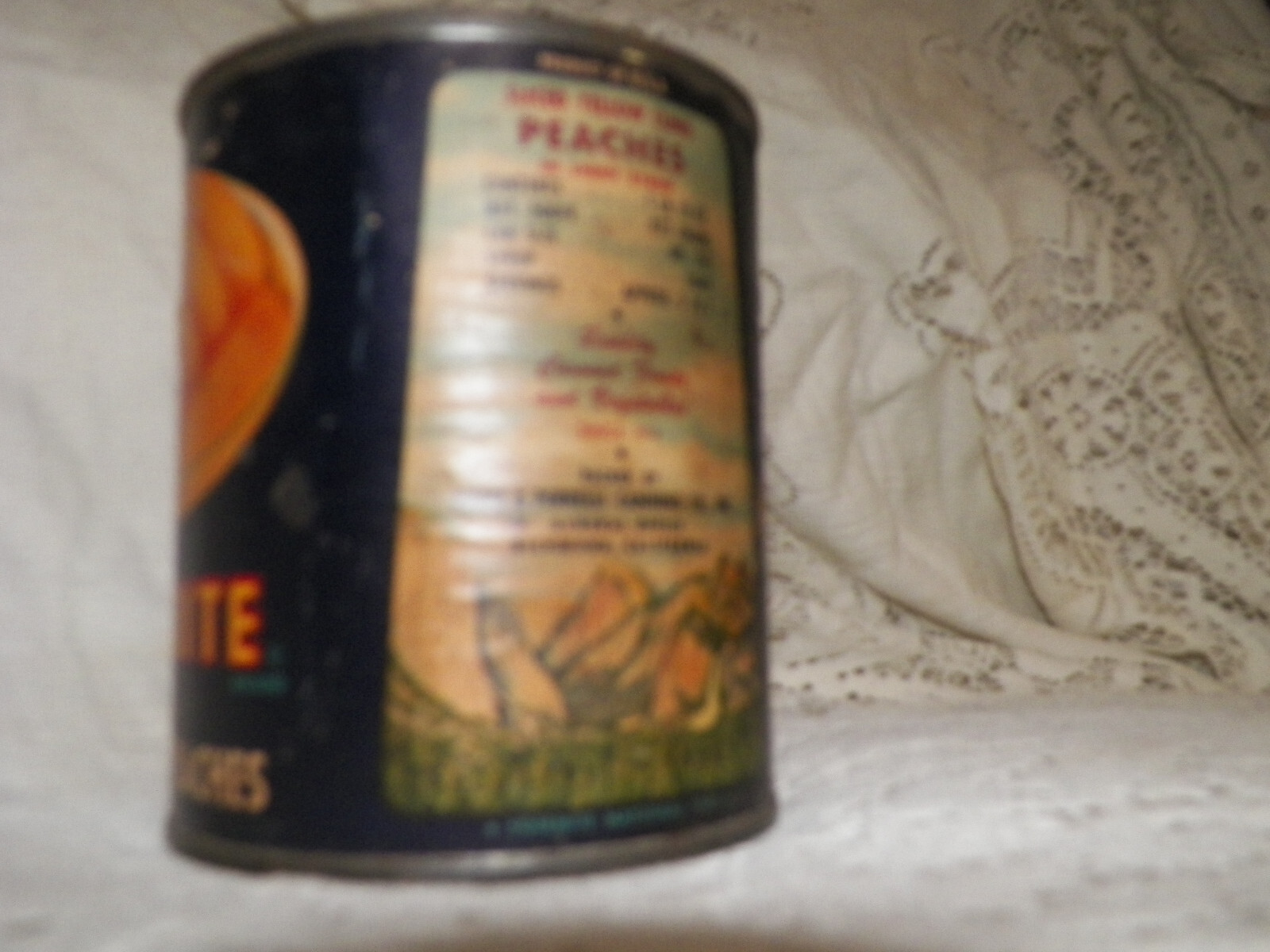 RARE ANTIQUE 1914 YOSEMITE NATIONAL PARKT IN PEACH CAN COLORFUL LABEL GREAT CON
