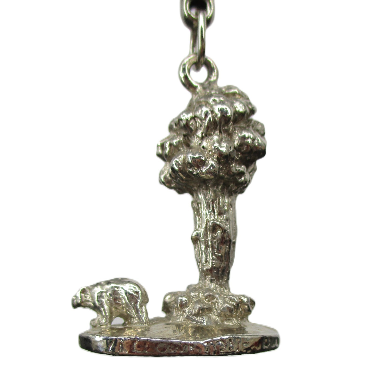 Vintage MAFCO USA Yellowstone National Park Keychain Bear & Tree Souvenir