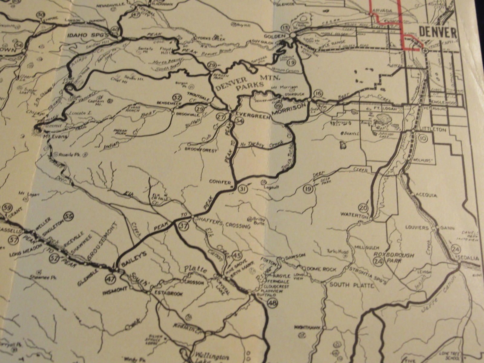 Vtg 1923 Boulder CO Entrance to Roosevelt Nat Forest & Glacier Brochure Map C273